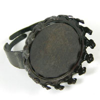 22mm Crown Ring Base w/20mm Bezel, Antique Bronze, each