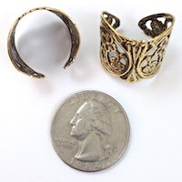 20mm Victorian Floral Filigree Adjustable Ring Base, Antique Gold, pack of 6