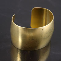 1.5 inch Smooth Adjustable Cuff Bracelet Blank, Brass, ea