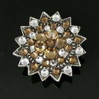 Designer's Crystal Concho, Antiqued Silver w/Chicago Screw Back, ea