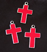 Red Cross Enamel Charm, pack of 6