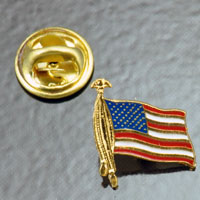 USA Flag Pin, Made in USA , 12 each