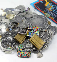Scoop Stuff: Vintage Metals & Beads Mix, 1/2 pound tub