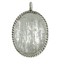 Oval Shaped Bordered Designer Pendant, Silver, ea