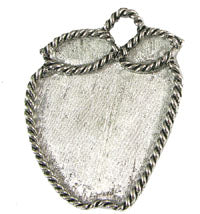 2x2.5in Silver Apple Shaped Designer Pendant, -ea