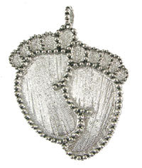 2.58x2.94in Pewter Footprint Shaped Designer Pendant(Bezel), -ea