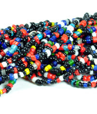 23in Necklace, Multi-Strand Multi-Color Seed Beads, ea