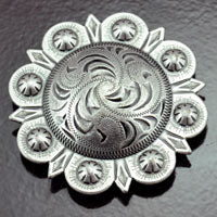 2.36in Round Silver Plated Concho ea