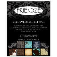 Custom Art Graphics Papers, 3x4in sheets, Cowgirl Chic, pack of 24