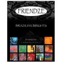 Friendze Designer Papers, 3x4in sheets - Brazilian Brights, pkg/24