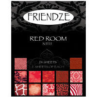 Friendze Designer Papers, 3x4in sheets - Red Room, pkg/24 sheets