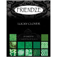Friendze Designer Papers, 3x4in sheets - Lucky Clover/Green, pkg/24 sheets