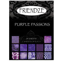 Friendze Designer Papers, 3x4in sheets - Purple Passions, pkg/24 sheets