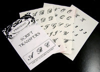 Friendze Designer Self Adhesive Transfers, 3x4in sheets/pkg - Script Letters(double alphabet), pkg