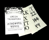 Friendze Designer Self Adhesive Transfers, 3x4in sheets/pkg - Greek Letters(double alphabet), pack