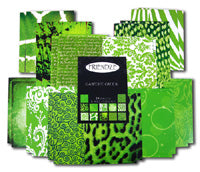 Friendze Designer Papers, 3x4in sheets Gaspeite Green, pkg/24 sheets