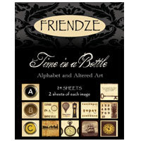 H3 Altered Art Papers, 3x4in sheets - Time in a Bottle, pkg/24