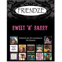 Friendze Designer Papers, 3x4in sheets - Sweet 'N' Sassy(altered art for pendants), pkg/24