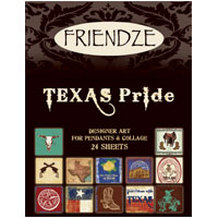 Friendze Designer Papers, 3x4in sheets - Texas Pride(for pendants & Collage), pack of 24