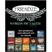 Friendze Designer Papers, 3x4in sheets Words of Faith (for pendants & Altered Art), pkg/24