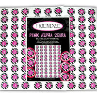 H3 Altered Art Papers, Pink Alpha Zebra Bottle Cap, 120 Letters, pkg
