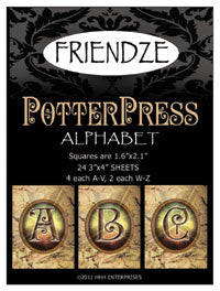 H3 Altered Art Papers, Potter Press Horcrux Alphabet, 24-sheets 96 Letters