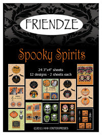 H3 Altered Art Papers, 3x4in sheets Spooky Spirits, pkg/24