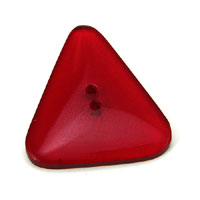 33x37mm Ruby Red Vintage Lucite Tri-Angle Button, ea