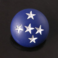 24mm Round Blue-n-Silver Vintage Button, ea