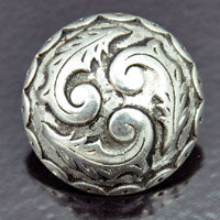 24mm Round Vintage Button, Classic Silver, ea