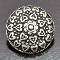 30mm Round Vintage Button, Classic Silver, ea