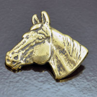 45x39mm Horse Head Vintage Button, Antiqued Gold, ea