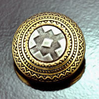 35mm Silver-n-Gold Southwestern Vintage Button, ea