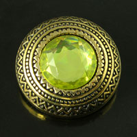 35mm Gold-n-Jonquil Ornate Vintage Button, ea