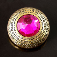 35mm Gold-n-Rose Ornate Vintage Button, ea