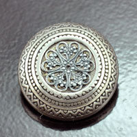 35mm Classic Silver Ornate Vintage Button, ea