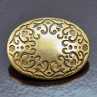 50x31mm Baroque Oval Vintage Button, Antiqued Gold, ea