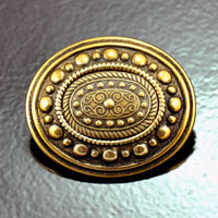 30x40mm Antiqued Gold Oval Vintage Button, ea