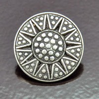 27mm Round Vintage Button, Classic Silver, ea