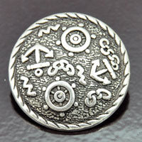 38mm Round Marine Vintage Button, Classic Silver, ea