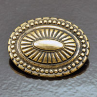 30x40mm Oval Concho Vintage Button, Antiqued Gold, ea