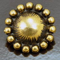 35mm Round Vintage Button, Antiqued Gold, ea
