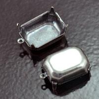 18x13mm Classic Silver Bezel Drop w/loop bail, pk/4