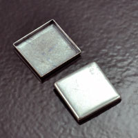 16mm Square Classic Silver Bezel Setting, pack of 6