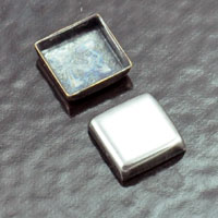 6mm Square Classic Silver Bezel Settings, pack of 12