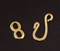 17mm Gold S-Hook & Eye Clasp, pk/6