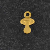 8x10mm Baby Pacifier Charm, Vintage Brass, pk20
