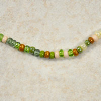 6/0 (4mm) Czech Glass Seed Bead, Green Olive Beige Mix, 6" strand