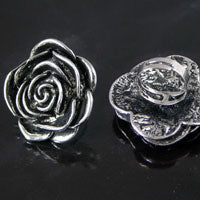 40mm(1.5in) Silver Rose Ring, adjustable band, each