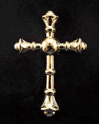 33x47mm Cross Flatback, Bright Gold pk/6
